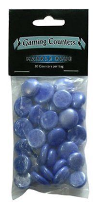Opaque Gaming Tokens - Marble Blue