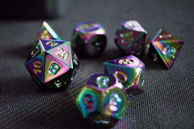 Metal Dice Set - Scorched Rainbow