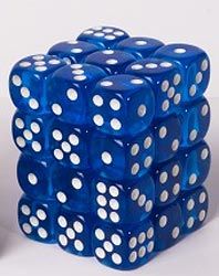 Boite de 36d6 - Transparent Dark Blue