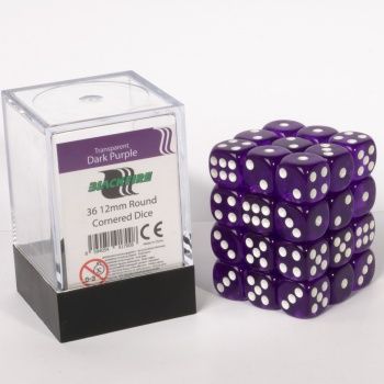 Boite de 36d6 - Transparent Dark Purple