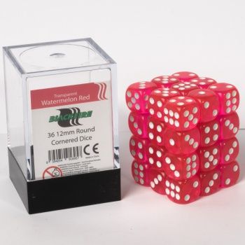 Boite de 36d6 - Transparent Watermelon Red