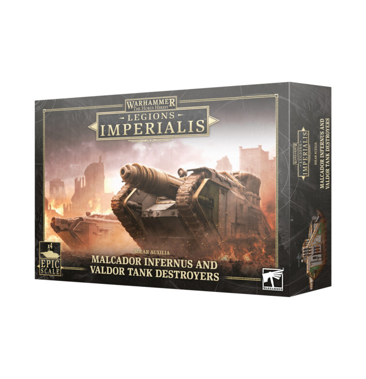 Legions Imperialis Malcador Infernus and Valdor Tank Destroyers